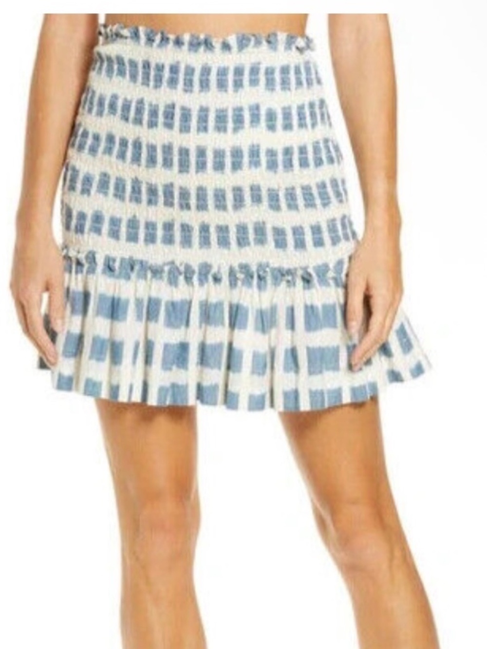 Veronica Beard Smocked Mini Skirt